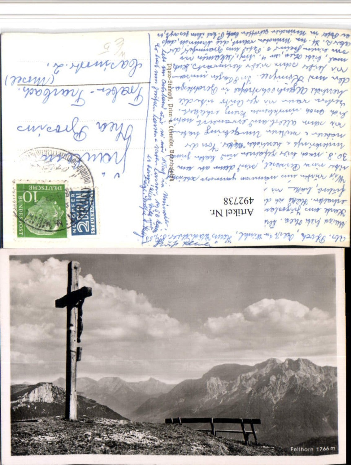 492738,Fellhorn b. Oberstdorf Gipfelkreuz Bergkulisse