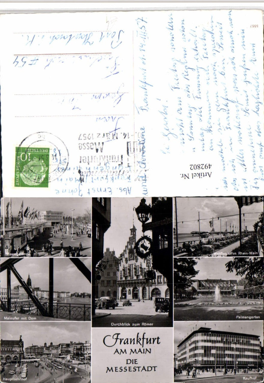 492802,Frankfurt am Main Messe Kaufhof Römer Bahnhof Mehrbildkarte