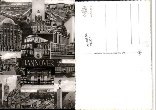 492823,Hannover Bahnhof Gebäude Turm Denkmal Mehrbildkarte