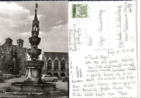 492824,Braunschweig Brunnen auf dem Altstadtmarkt Kirche