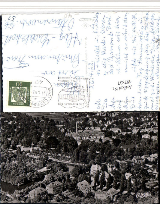 492837,Bad Pyrmont Teilansicht Fliegeraufnahme