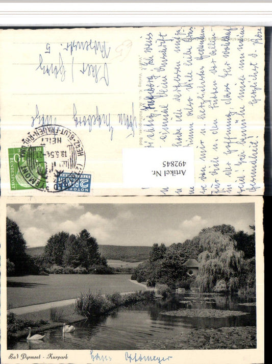 492845,Bad Pyrmont Kurpark Teich Schwäne