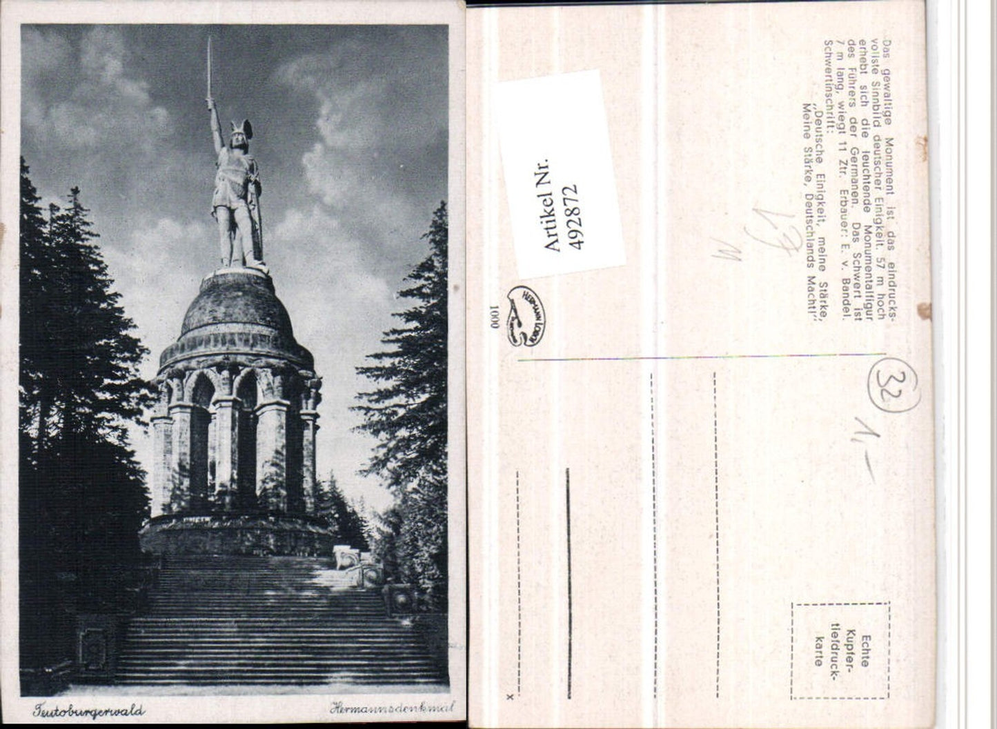 492872,Teutoburger Wald Hermanns-Denkmal b. Detmold