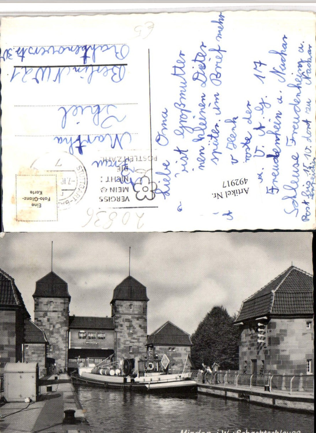 492917,Minden Schachtschleuse Schleuse Boot