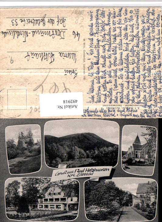 492918,Bad Holzhausen Kirche Haus Ruine Mehrbildkarte