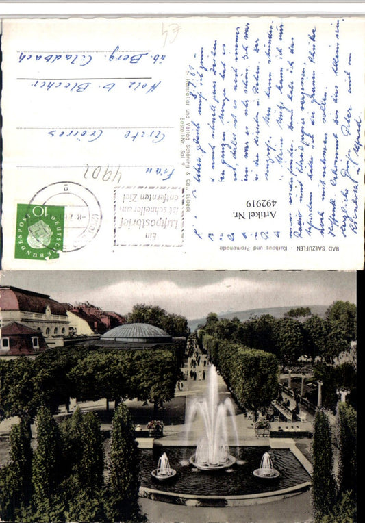 492919,Bad Salzuflen Kurhaus u. Promenade Brunnen