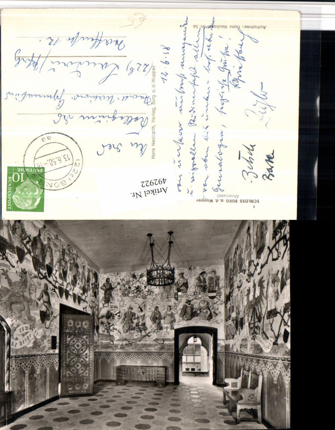 492922,Schloss Burg an d. Wupper b. Solingen Ahnensaal Innenansicht