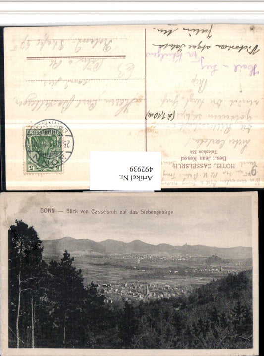 492939,Bonn Blick von Casselsruh auf Siebengebirge