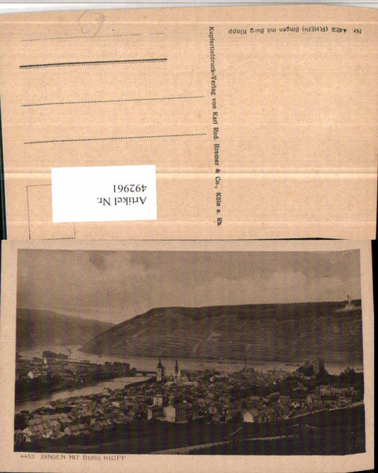 492961,Bingen am Rhein Totale m. Burg Klopp