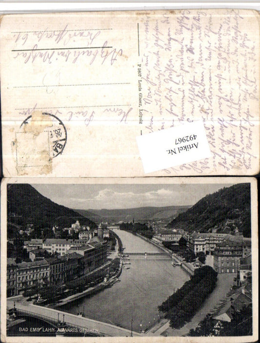 492967,Bad Ems an d. Lahn Teilansicht Fluss Brücke