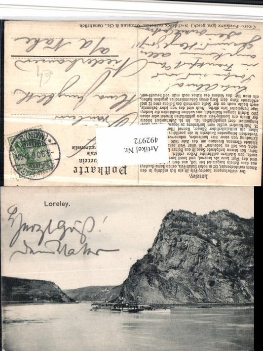 492972,Loreley b. St. Goarshausen Felsen Dampfer