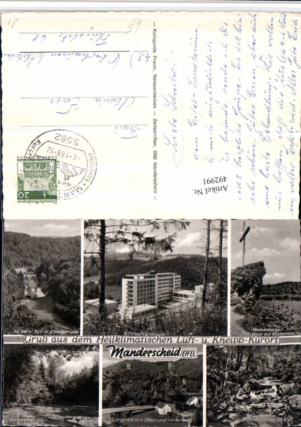 492991,Manderscheid in d. Eifel Sanatorium Burg Weiher Mehrbildkarte