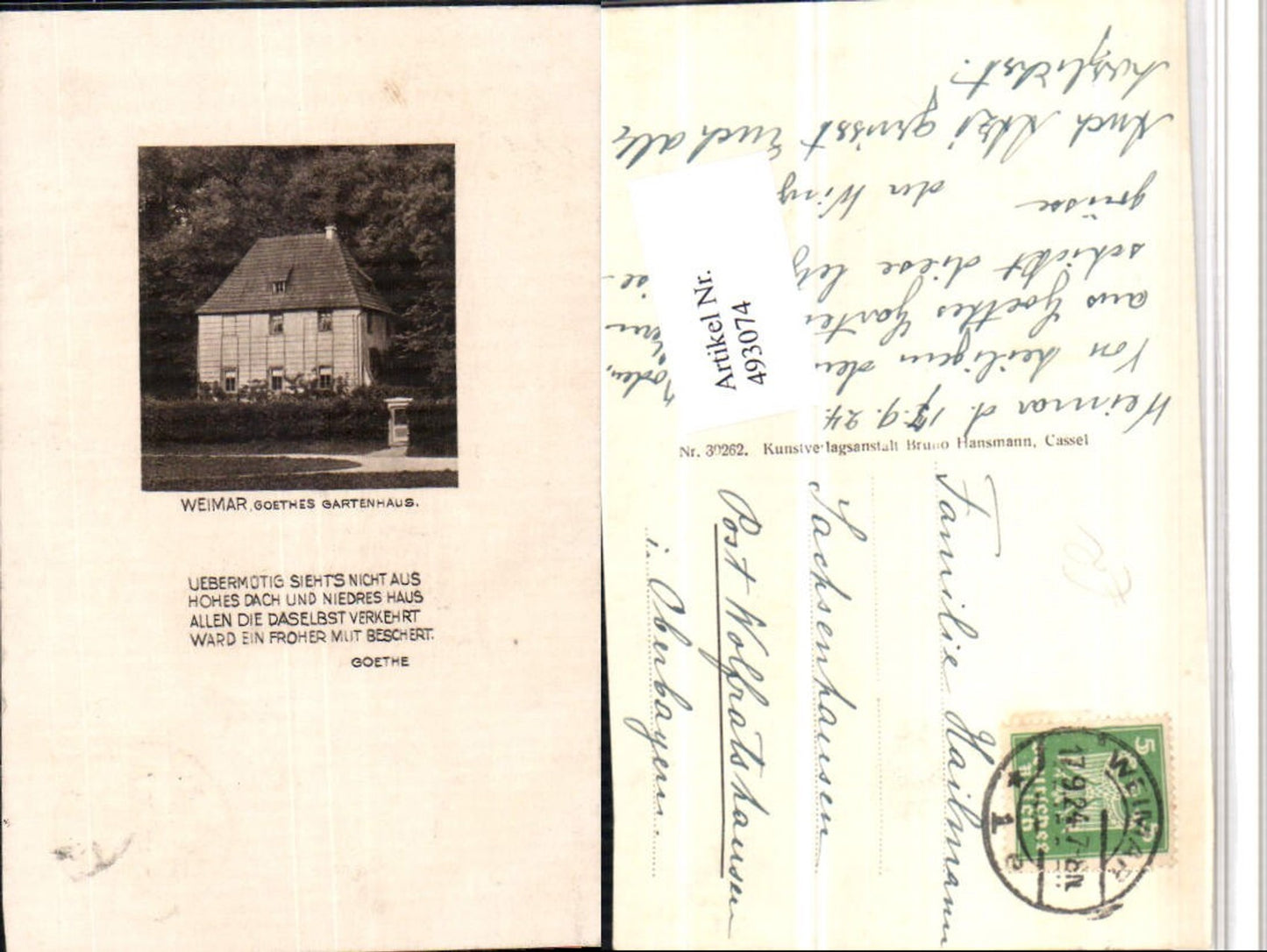 493074,Weimar Goethes Gartenhaus Gedicht Text