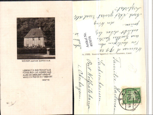 493074,Weimar Goethes Gartenhaus Gedicht Text
