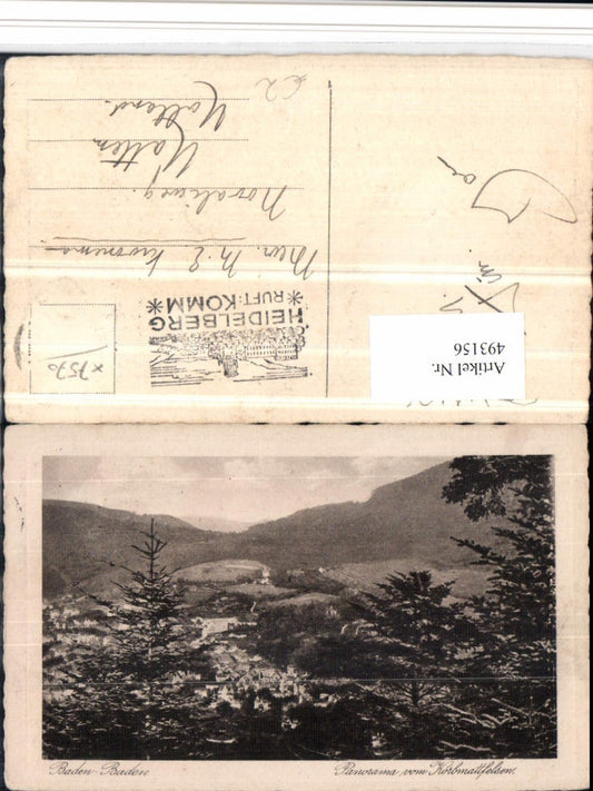 493156, Baden-Baden Panorama from the Korbmattfelsen