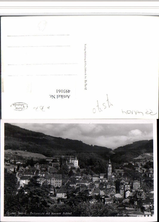 493161, Baden-Baden Partial view with New Castle