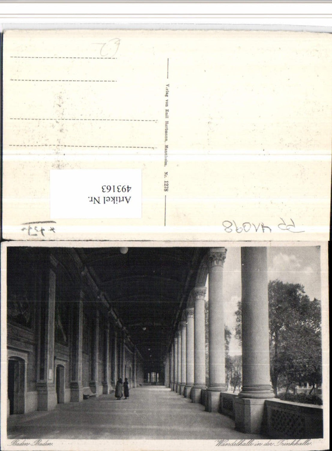 493163,Baden-Baden Wandelhalle in d. Trinkhalle Säulen