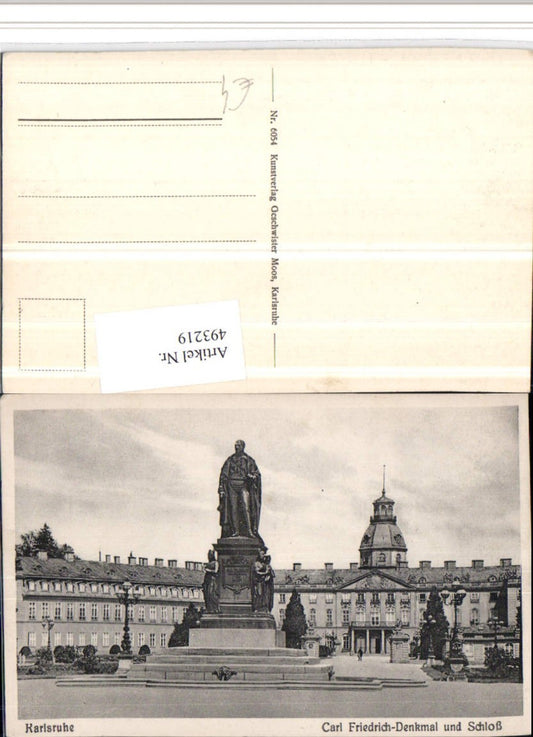 493219, Karlsruhe Palace Carl Friedrich Monument Statue