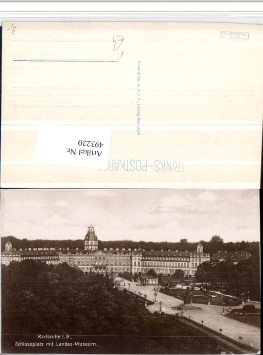 493220, Karlsruhe Schlossplatz m. Landesmuseum pub Trinks &amp; Co 1