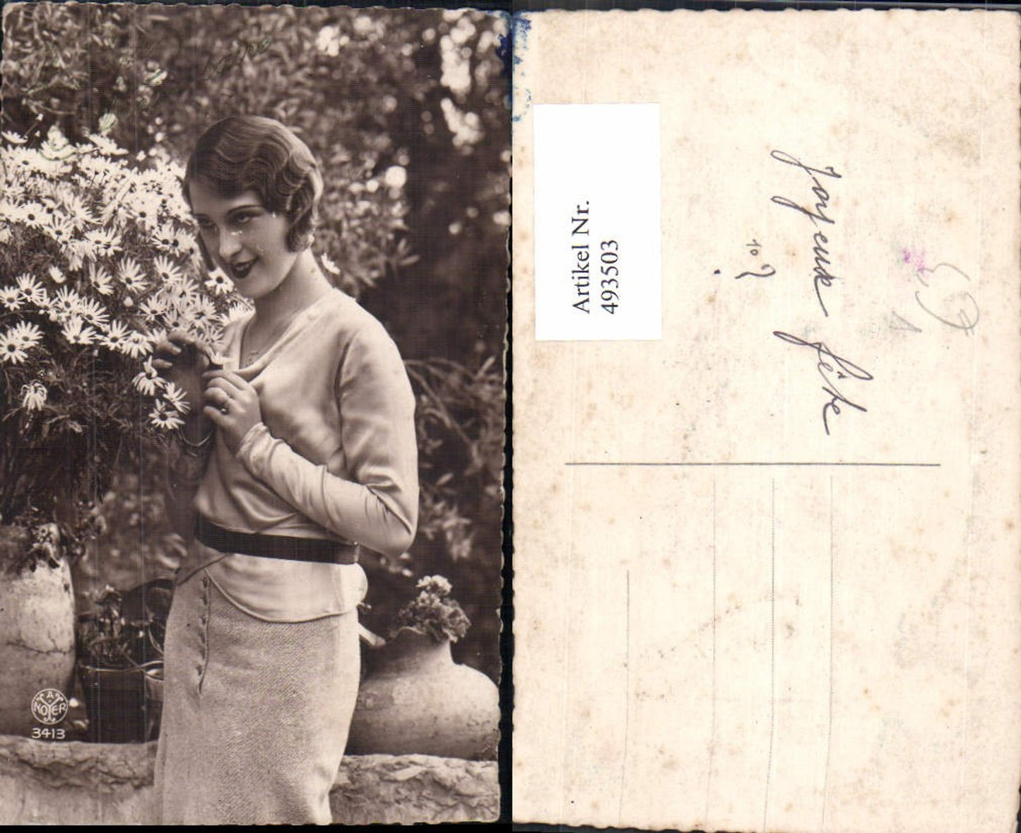 493503,Frau Halskette Mode Margeriten pub A. Noyer 3413