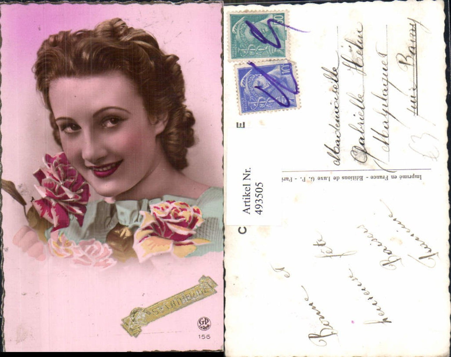 493505,Frau Lockenkopf Portrait Rosen Blumen