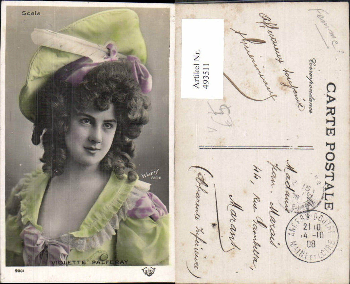493511,Frau mit Hut Lockenkopf Violette Palferay pub Walery Paris 2001