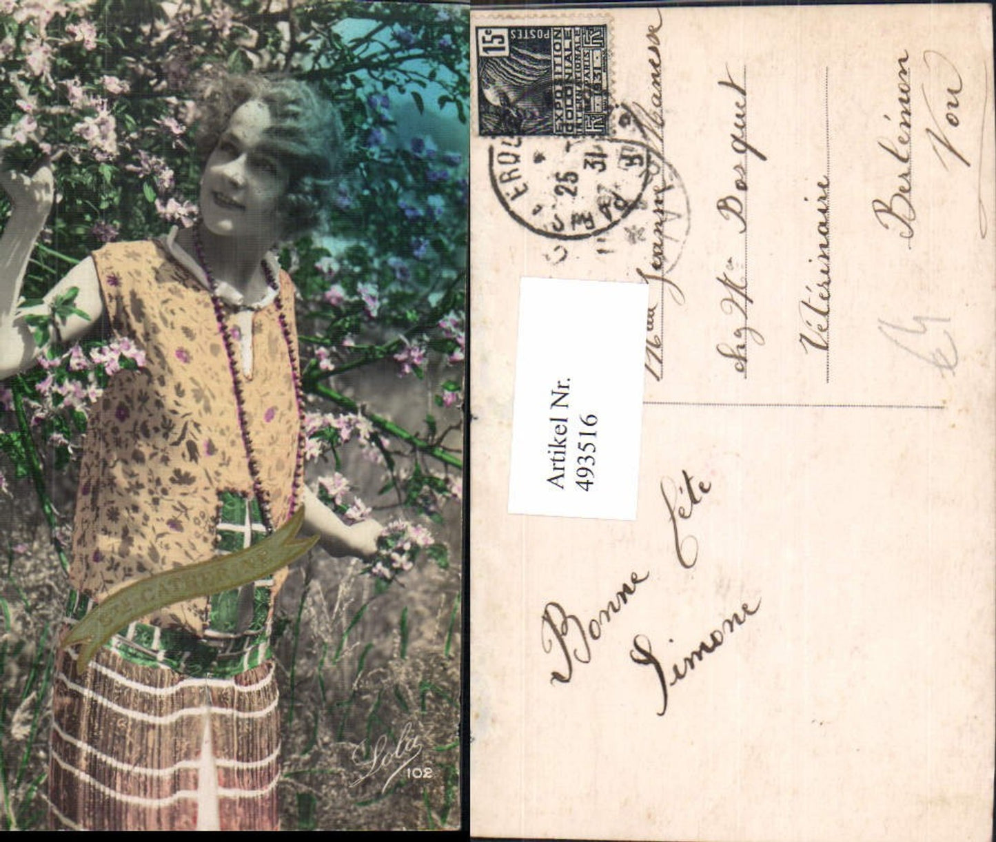 493516,Frau Kleid Perlenkette Lockenkopf Ste Catherine pub Lola 102