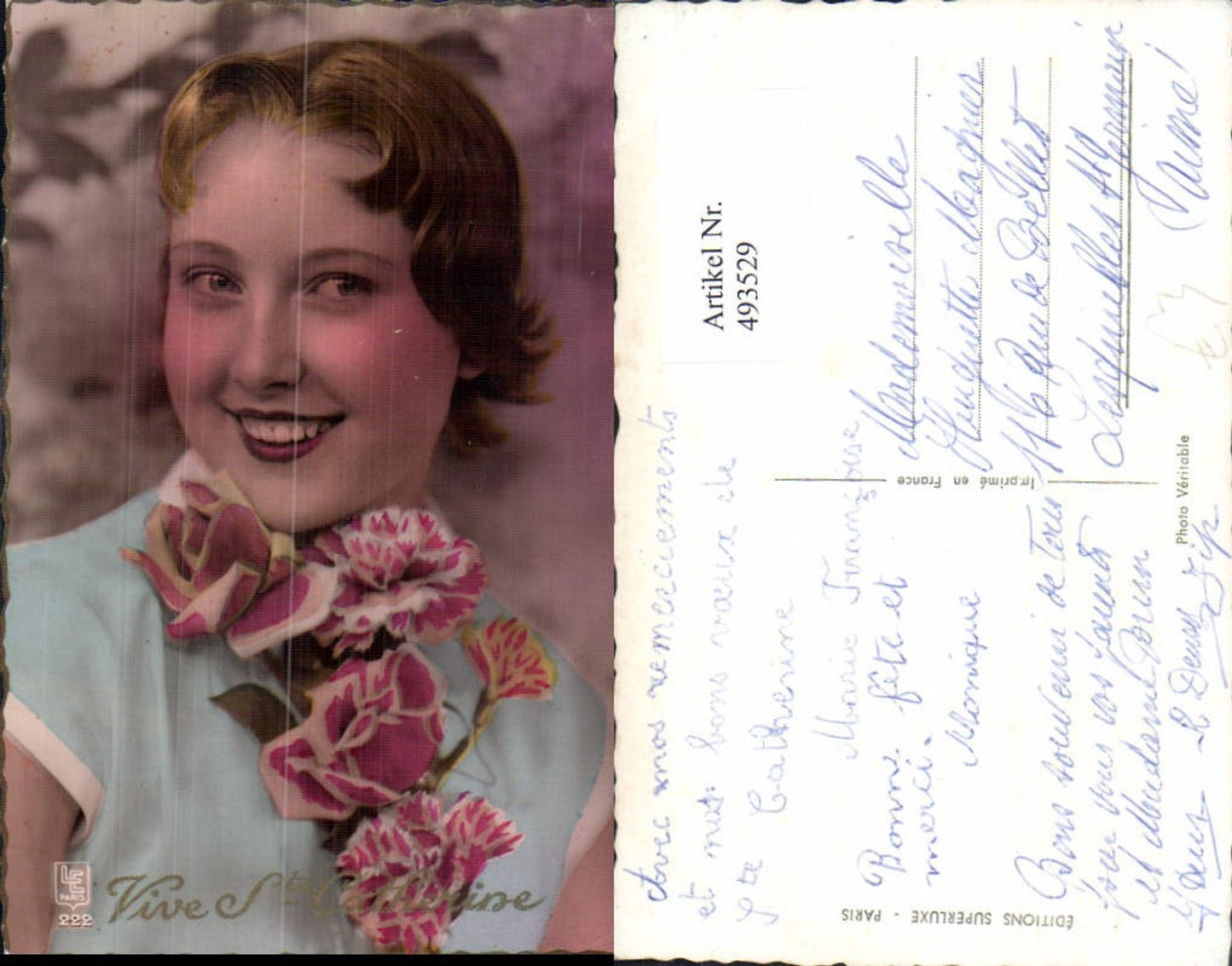 493529,Frau Portrait Blumen Rosen Nelken Vive Ste Catherine