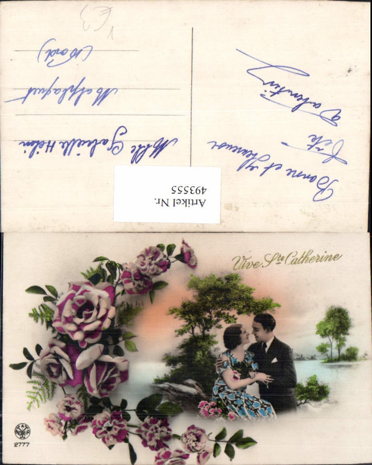 493555,Paar Liebe Verliebter Blick Blumen Vive Ste Catherine pub A. Noyer 2777