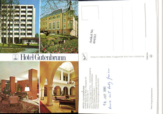 494561,Baden b. Wien Hotel Gutenbrunn Mehrbildkarte