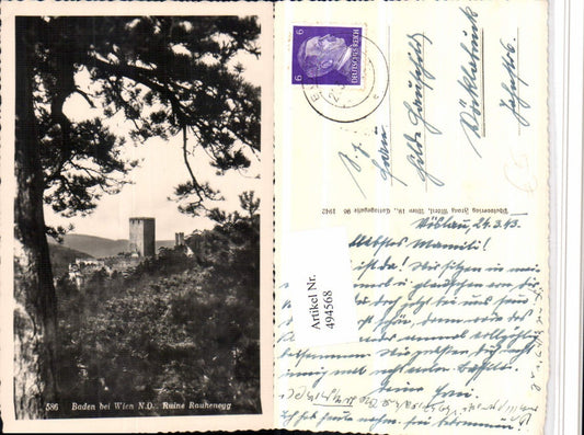 494568,Baden b. Wien Ruine Rauhenegg Rauheneck