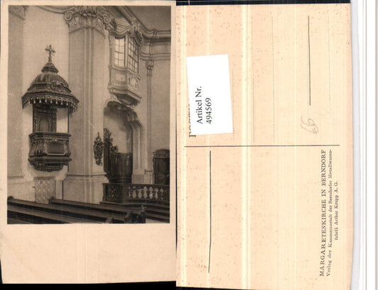 494569,Berndorf Margaretenkirche Kirche Innenansicht Kanzel