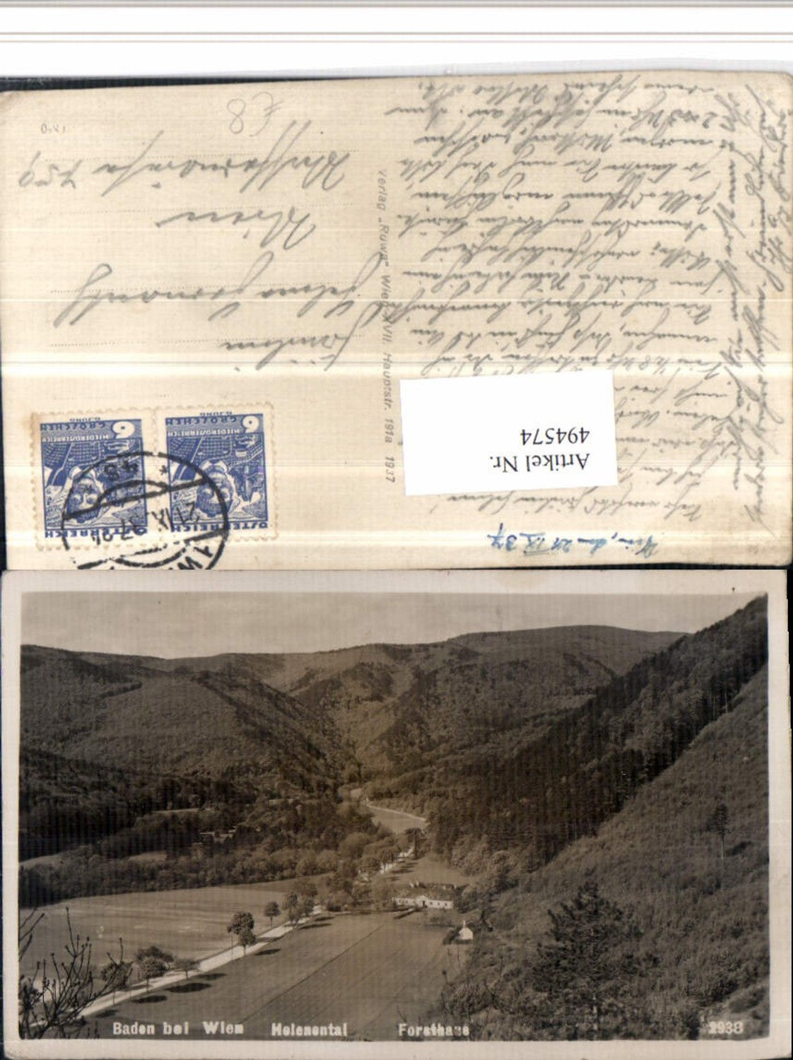 494574,Baden b. Wien Helenental Forsthaus