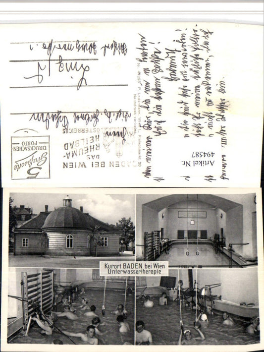 494587,Baden b. Wien Unterwassertherapie Mehrbildkarte
