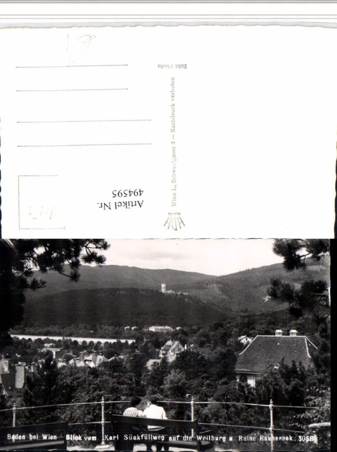 494595,Baden b. Wien Blick vom Karl Sückfüllweg auf Weilburg u. Ruine