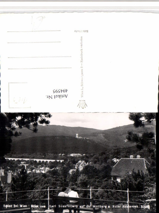 494595,Baden b. Wien Blick vom Karl Sückfüllweg auf Weilburg u. Ruine