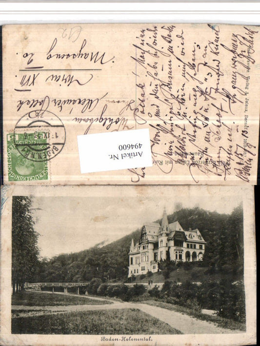 494600,Baden Helenental Villa Erzherzog Eugen m. Ruine Rauhenstein