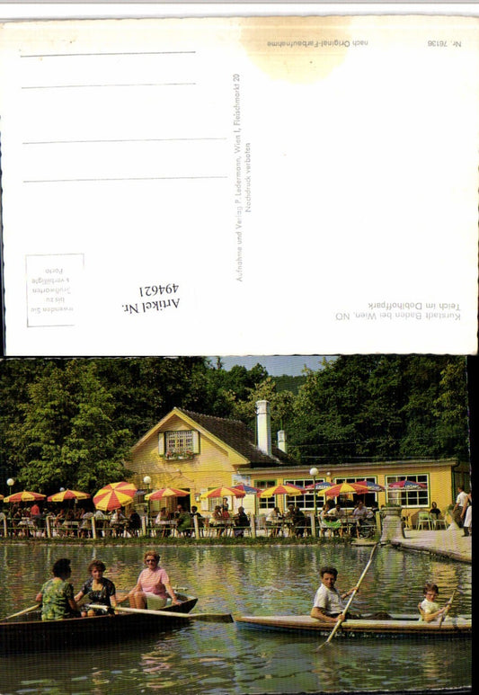 494621,Baden b. Wien Doblhoffpark Teich Ruderboote