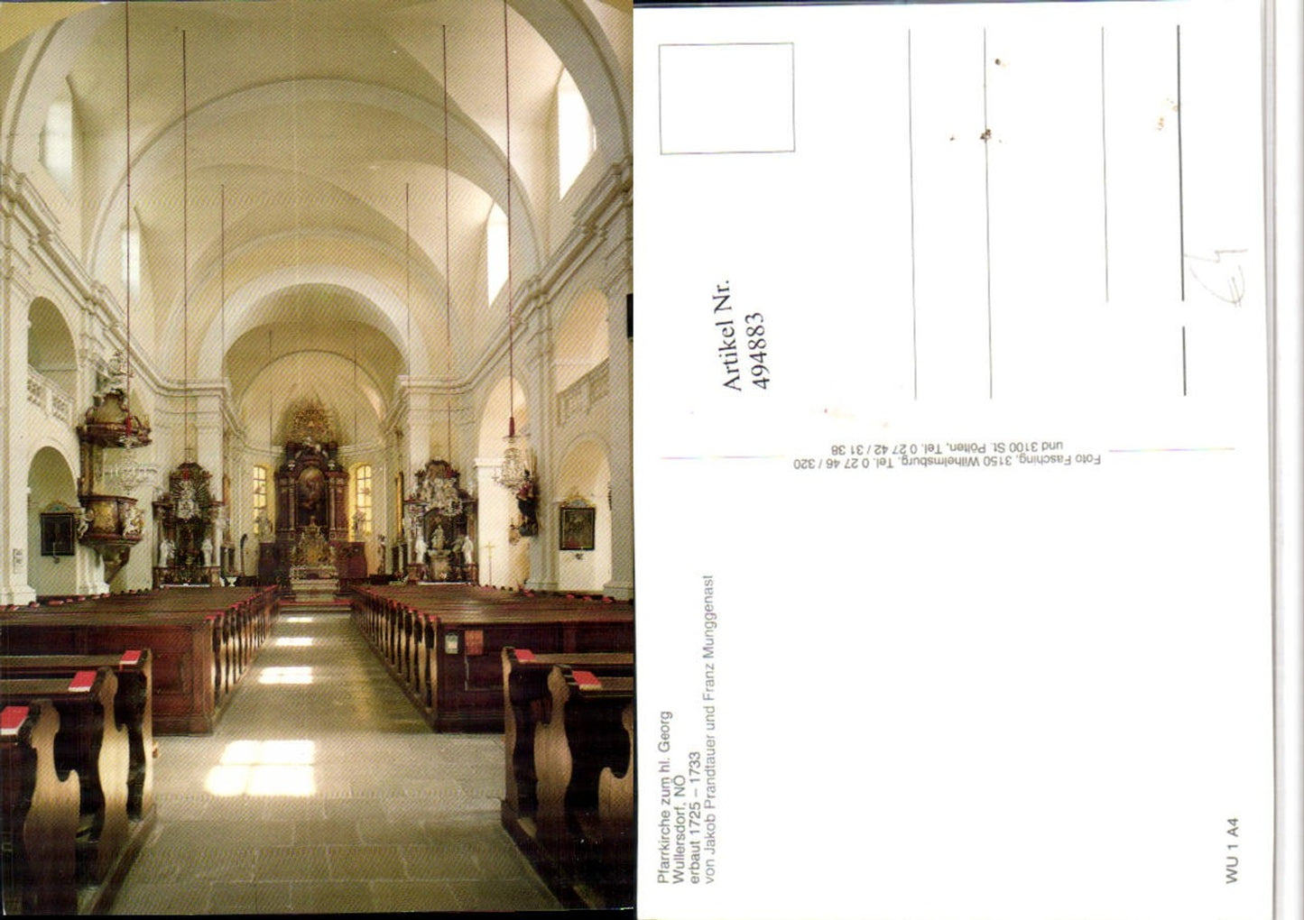 4947883,Wullersdorf Pfarrkirche Kirche Hl. Georg Innenansicht