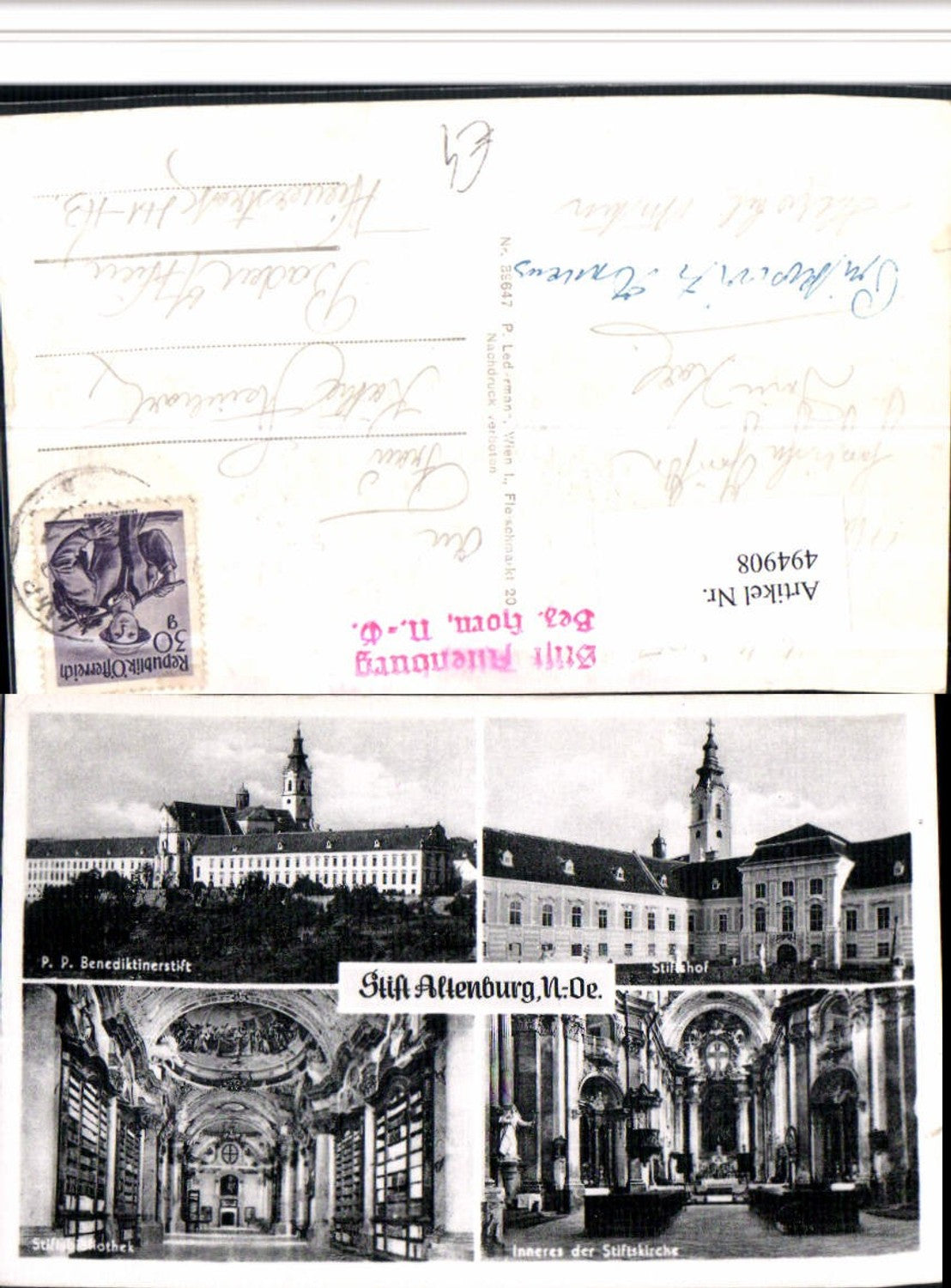 4947908,Stift Altenburg b. Horn Hof Bibliothek Mehrbildkarte