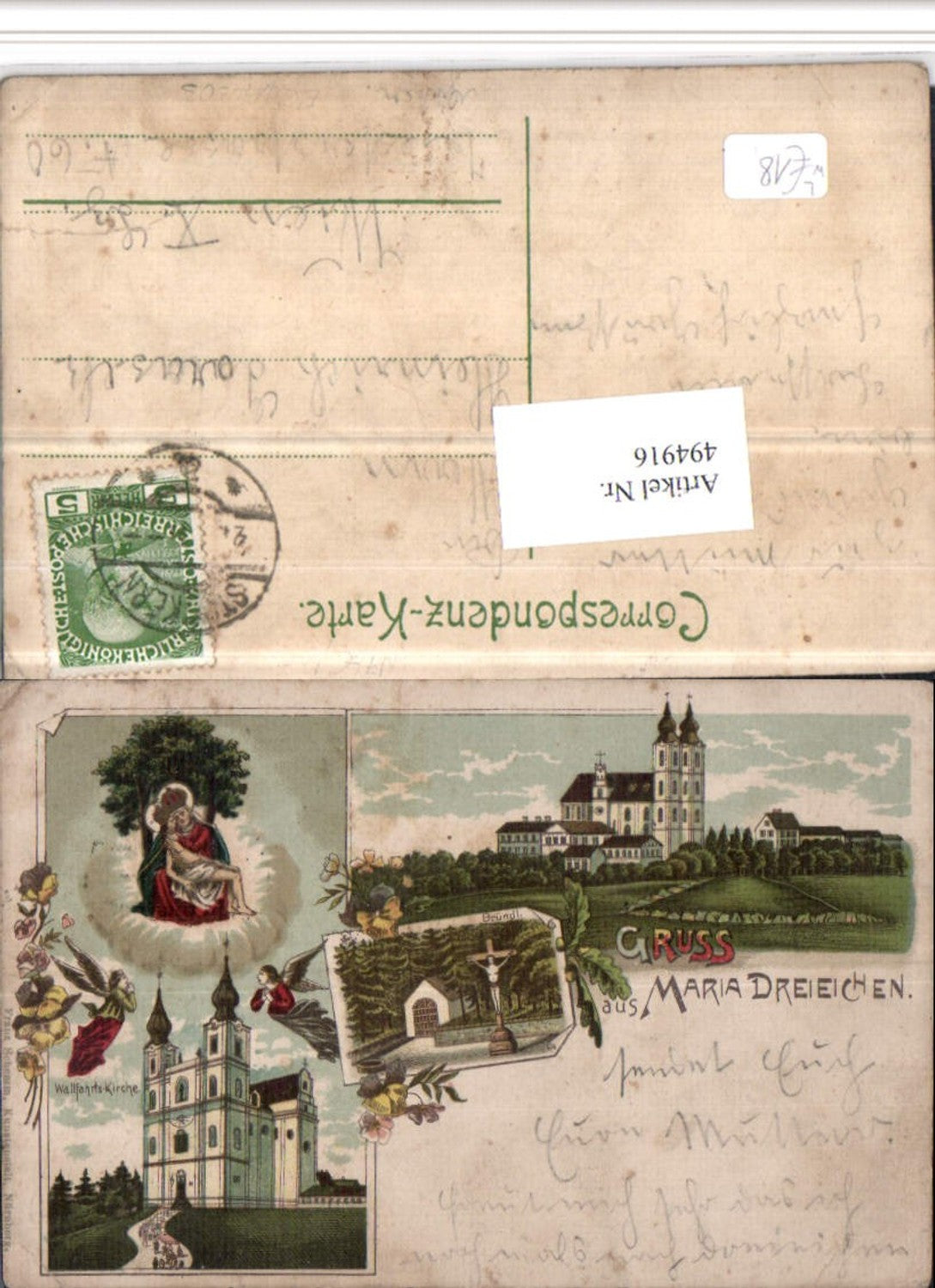 4947916,Litho Gruß aus Maria Dreieichen b. Mold Kirche Mehrbildkarte