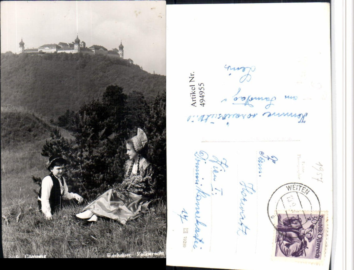 4947955,Stift Göttweig b. Furth Wachauer Volkstracht Tracht pub Josef Zipperle