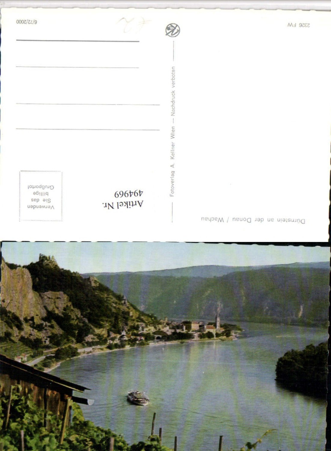 4947969,Dürnstein an d. Donau Totale m. Ruine