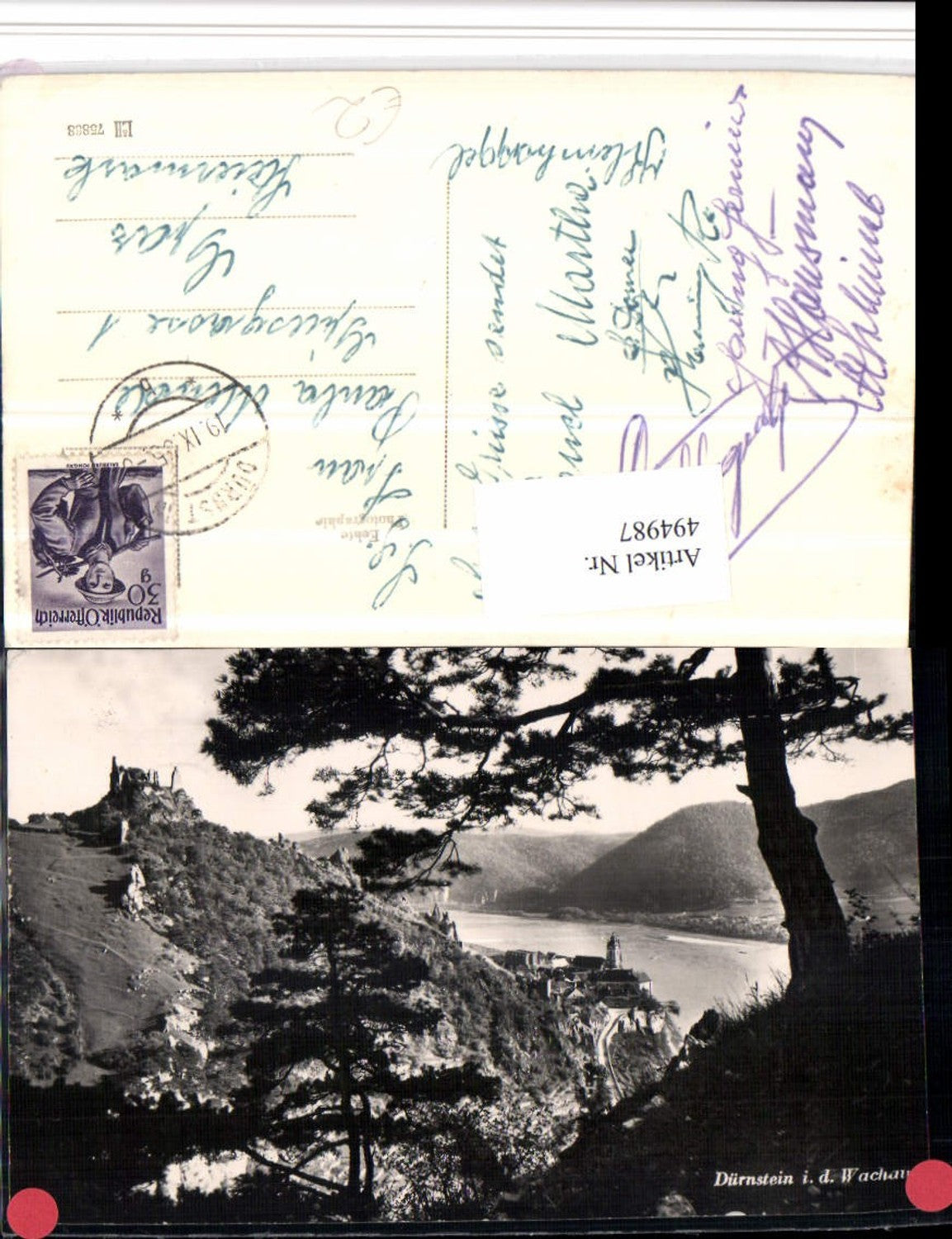 4947987,Dürnstein in d. Wachau Totale m. Ruine