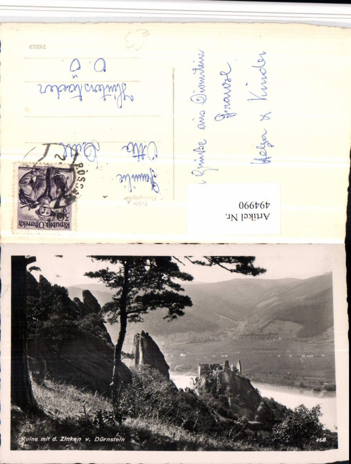 4947990,Dürnstein an d. Donau Ruine m. Zinken