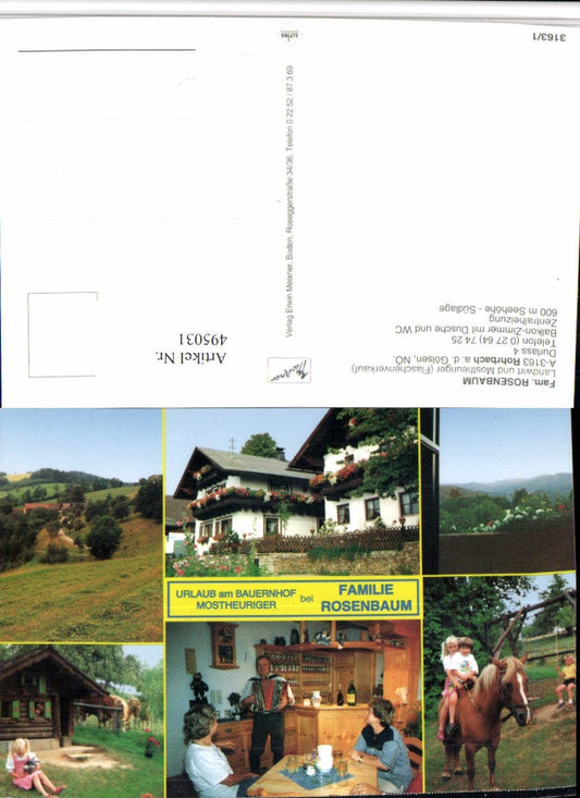 4948031,Rohrbach an d. Gölsen Familie Rosenbaum Pferde Mehrbildkarte
