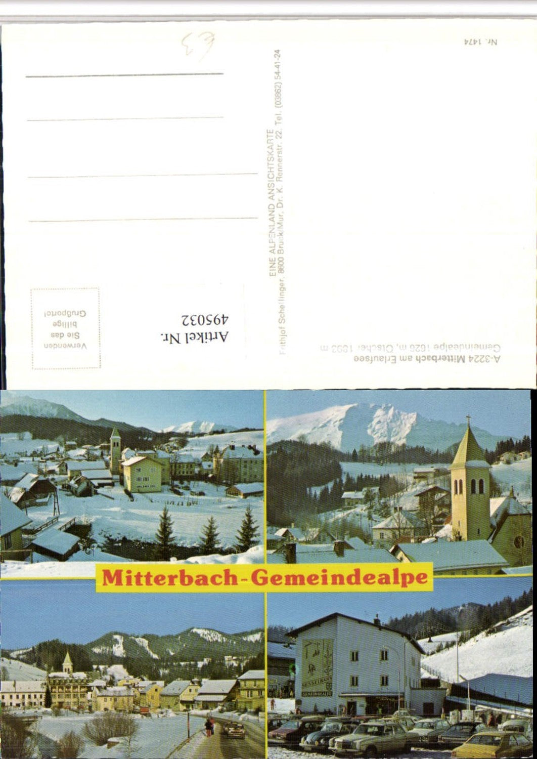 4948032,Mitterbach am Erlaufsee Totale Kirche Mehrbildkarte