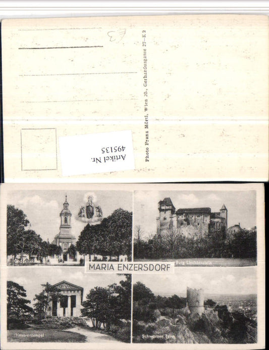 495135,Maria Enzersdorf Kirche Tempel Turm Burg Mehrbildkarte