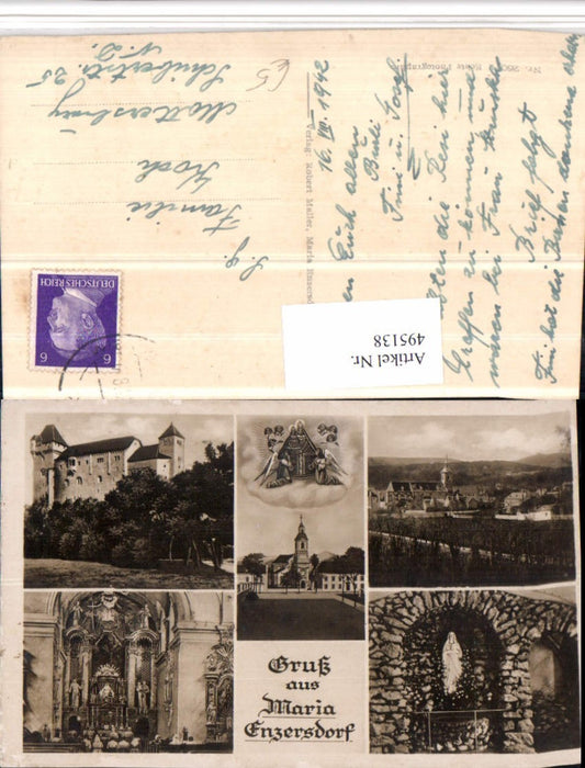 495138,Maria Enzersdorf Totale Kirche Burg Mehrbildkarte