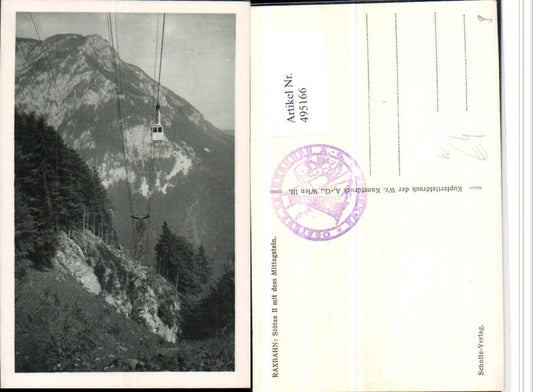 495166,Raxbahn Seilbahn b. Reichenau Stütze II m. Mittagstein